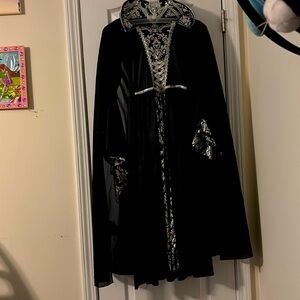 One piece gothic medival dress and cape  attached
